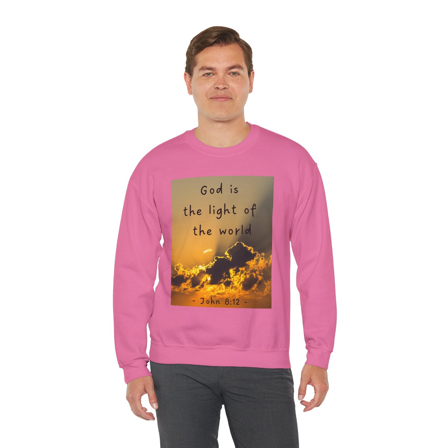 Inspirational Faith & Family Sweatshirt - 'God is the Light of the World' & 'Best Dad Ever'