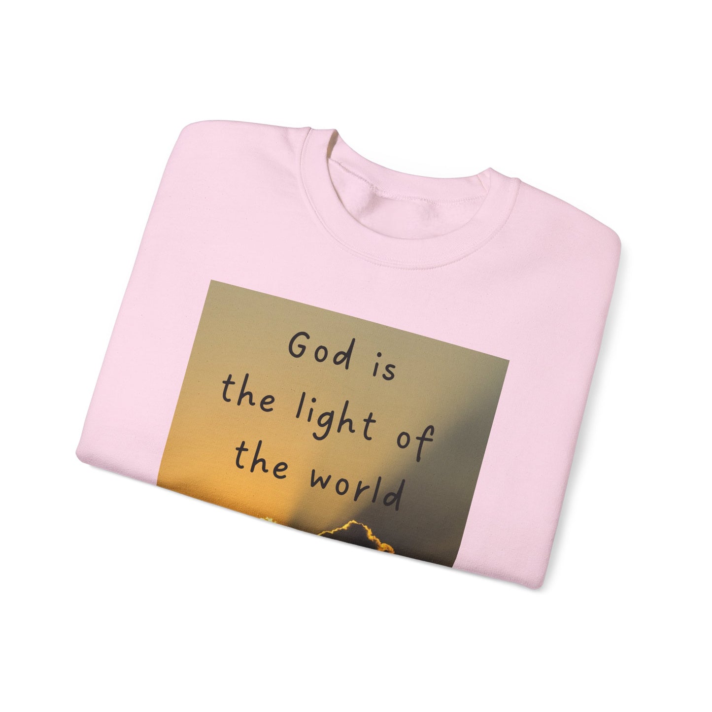 Faith & Family Unisex Heavy Blend™ Crewneck Sweatshirt - 'God is the Light of the World' & 'Best Mom Ever' Design