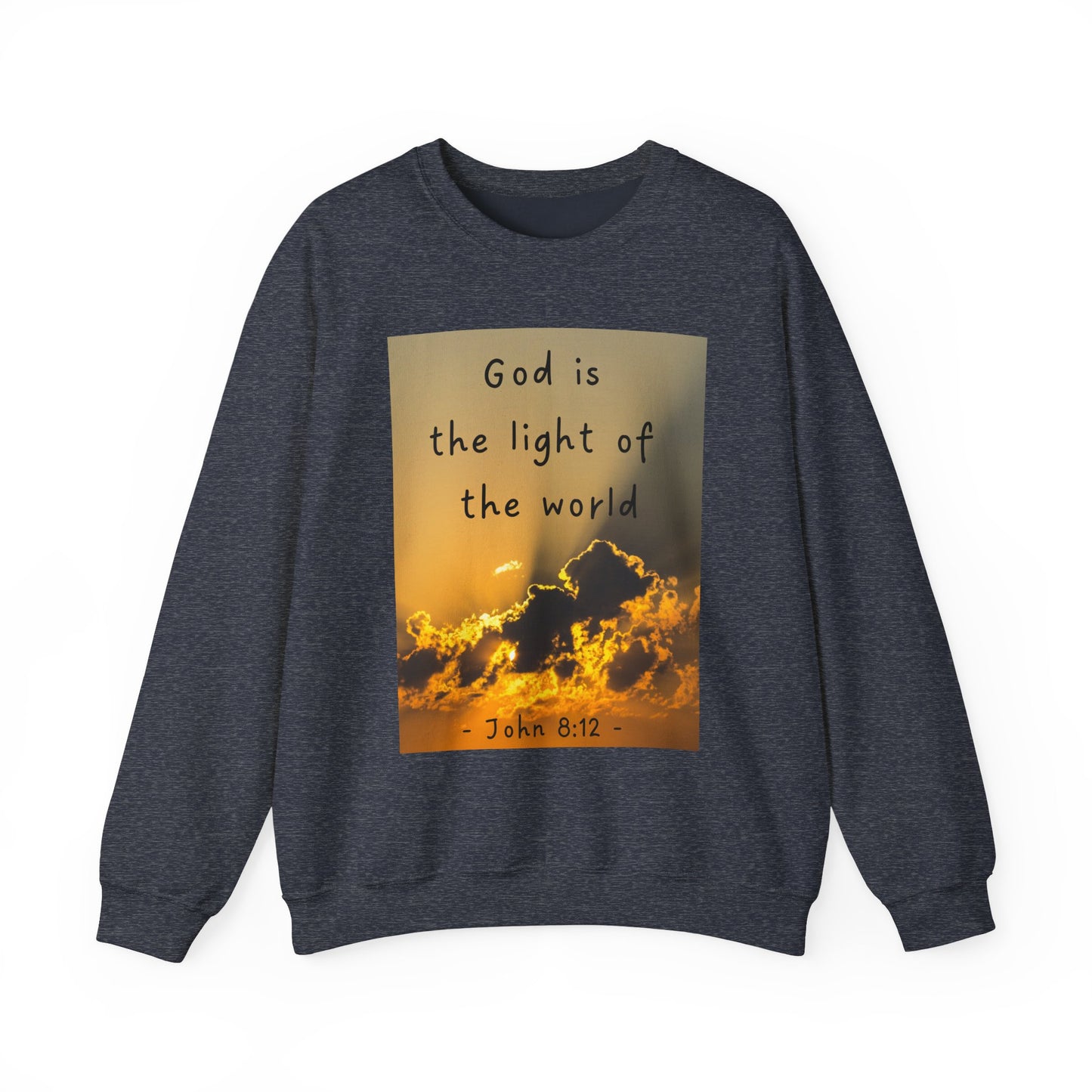 Faith & Family Unisex Heavy Blend™ Crewneck Sweatshirt - 'God is the Light of the World' & 'Best Mom Ever' Design