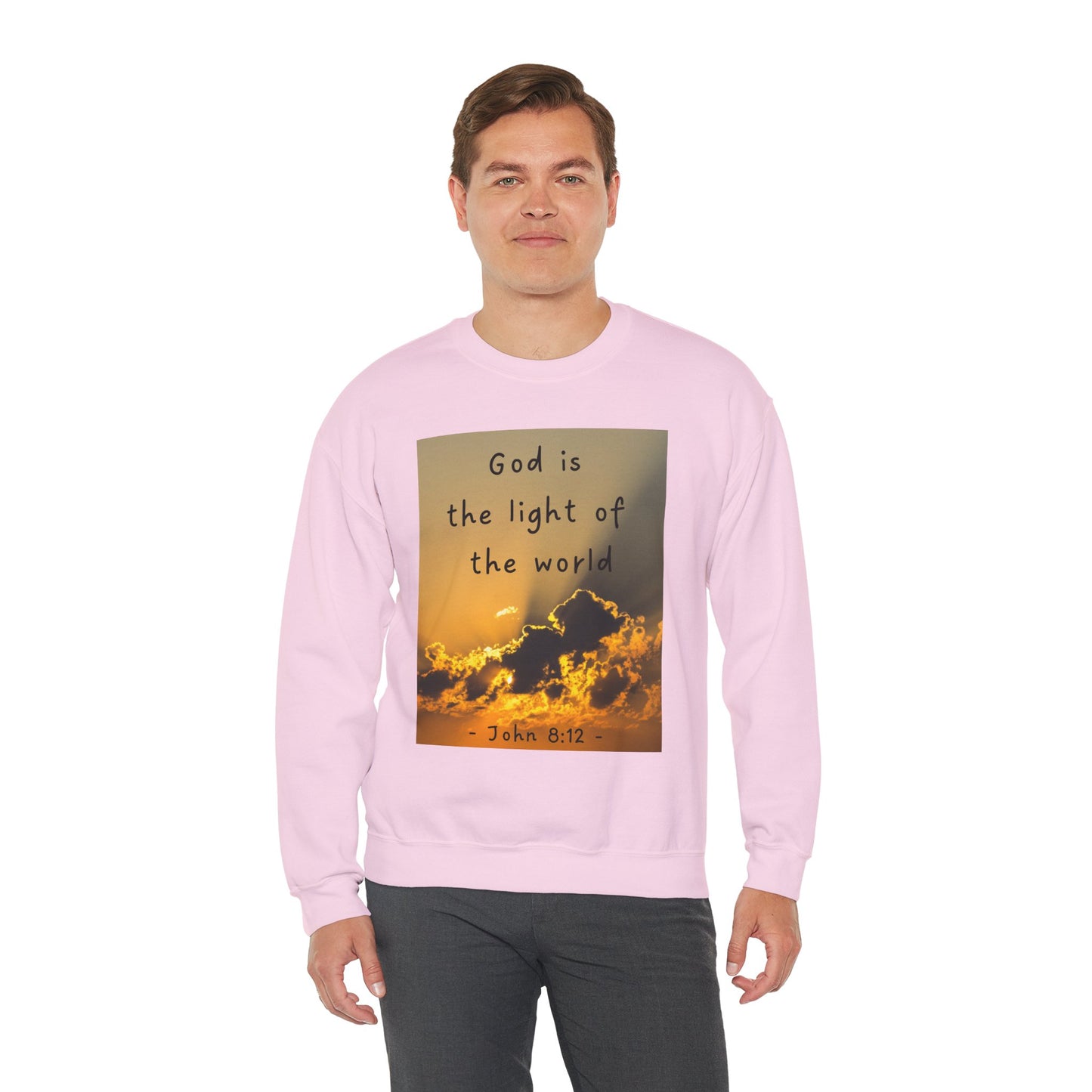 Inspirational Faith & Family Sweatshirt - 'God is the Light of the World' & 'Best Dad Ever'