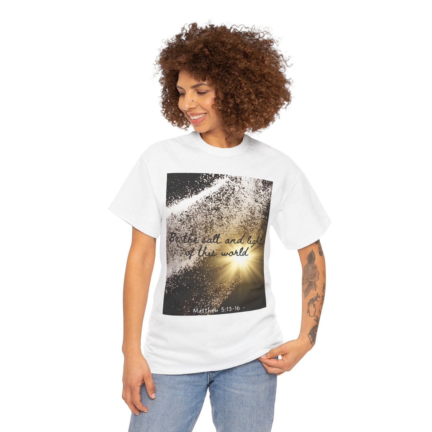 Inspirational Unisex Heavy Cotton Tee - 'Salt and Light of This World'