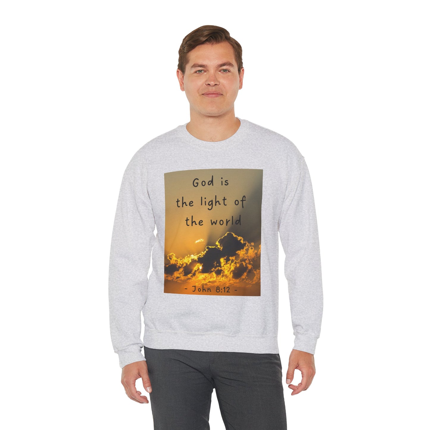 Inspirational Faith & Family Sweatshirt - 'God is the Light of the World' & 'Best Dad Ever'