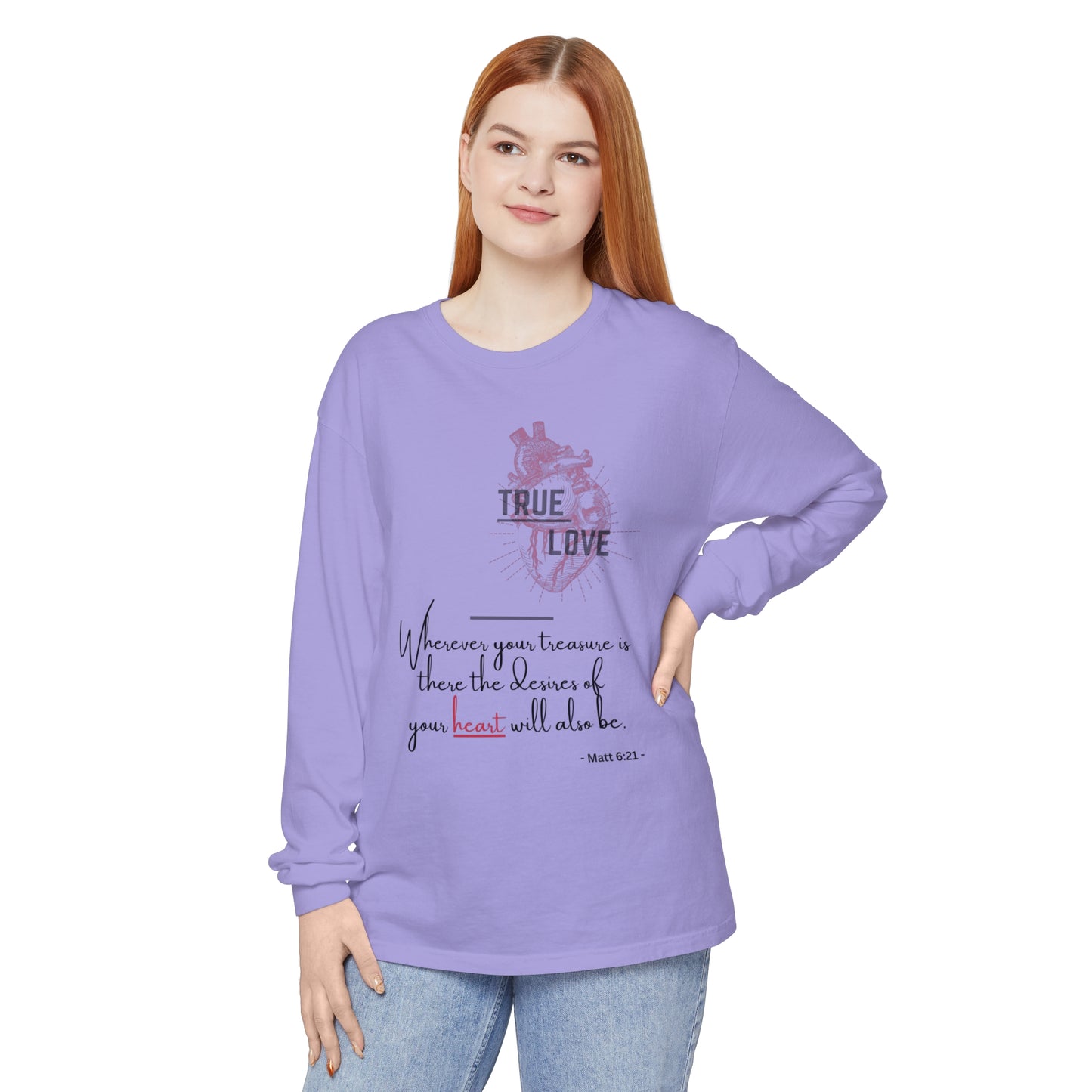 True Love Inspirational Long Sleeve T-Shirt for Heartfelt Connection