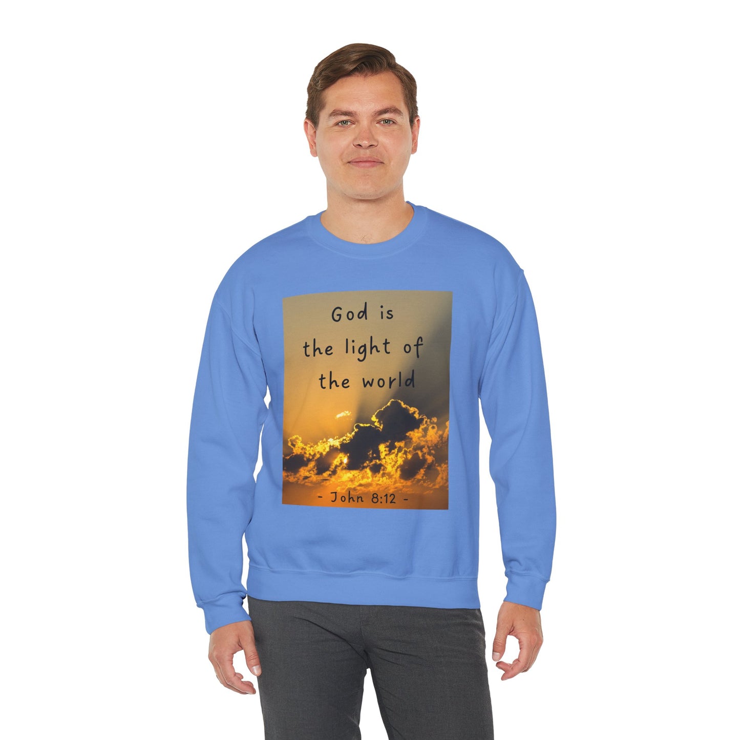 Inspirational Faith & Family Sweatshirt - 'God is the Light of the World' & 'Best Dad Ever'