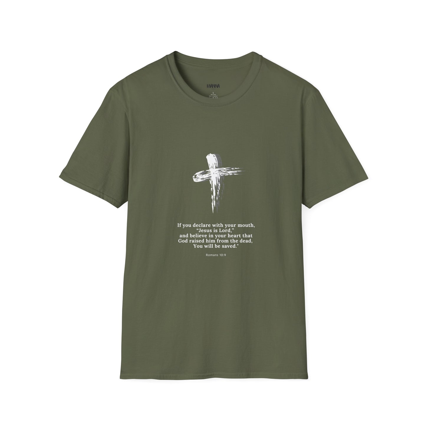 Faith-Inspired Unisex Softstyle T-Shirt - Romans 10:9 Graphic Tee