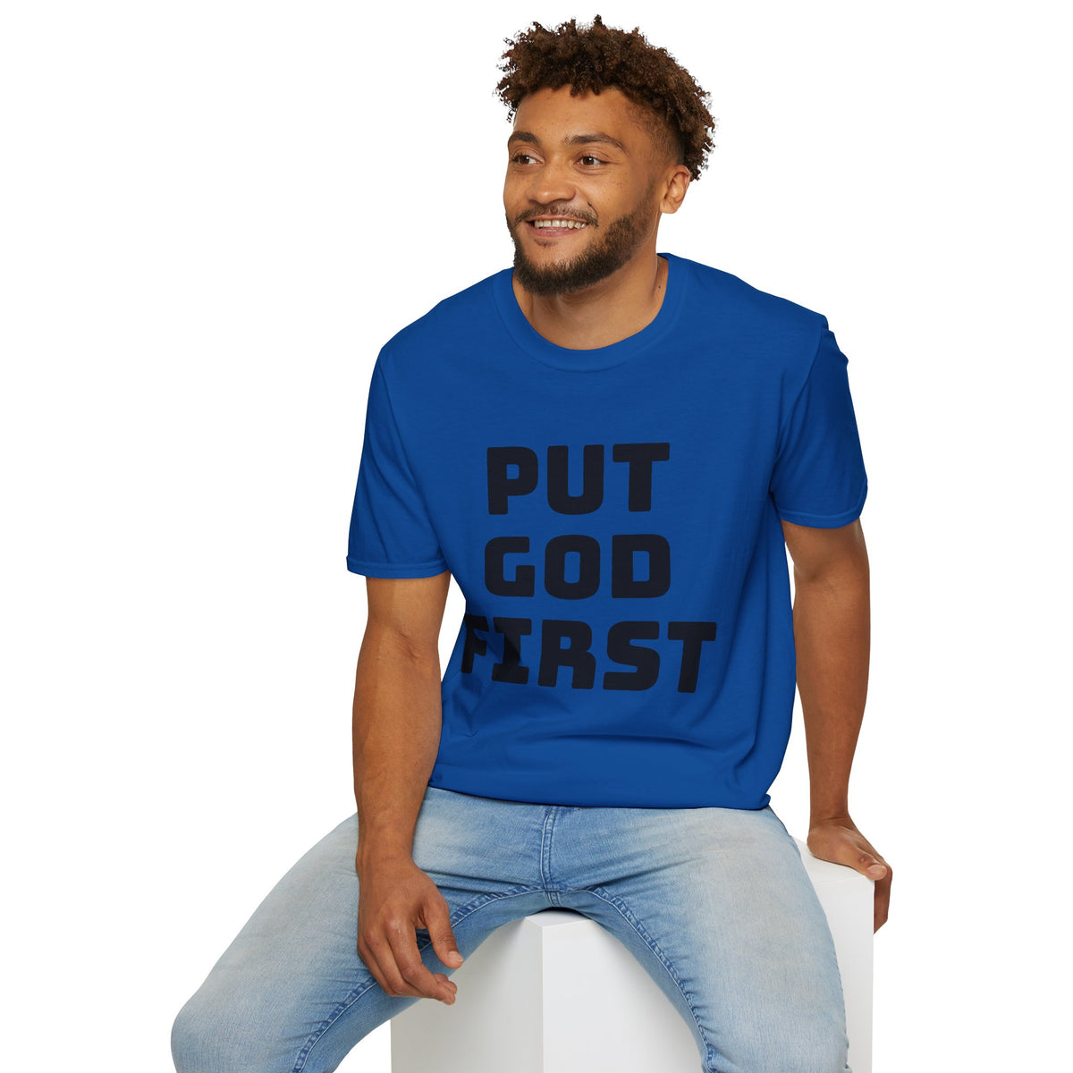 Put God First T-Shirt — Faith-Based Christian Tee (MannaJohn3:31 Back Design)