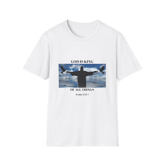 God Is King Unisex Softstyle T-Shirt | Psalm 147:5 | Faith-Inspired Apparel