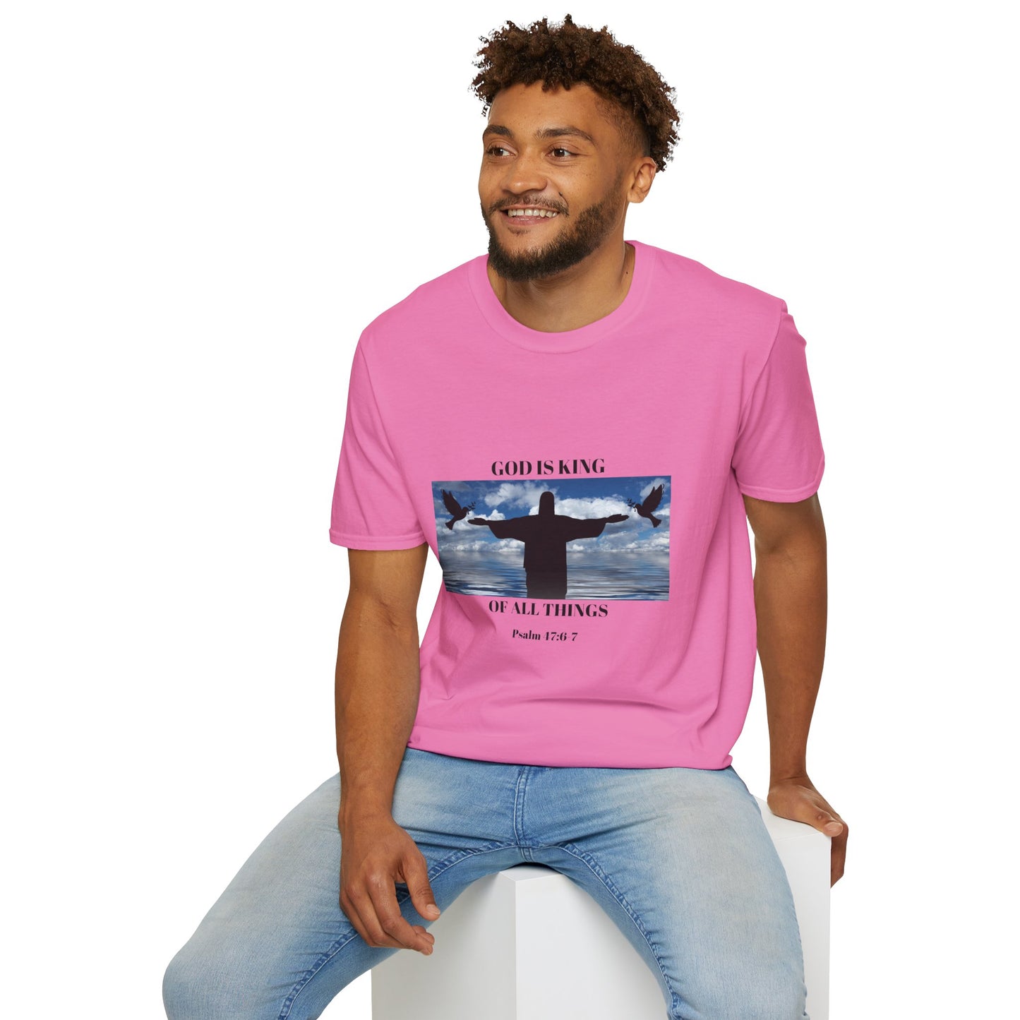 God Is King Unisex Softstyle T-Shirt | Psalm 147:5 | Faith-Inspired Apparel