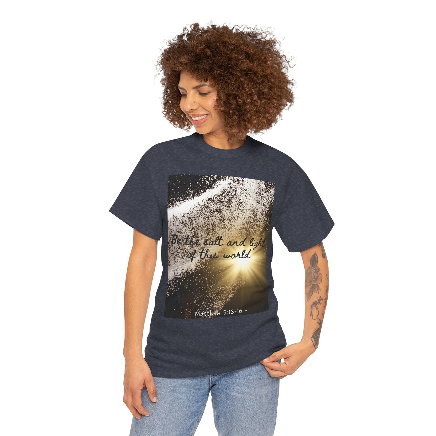 Inspirational Unisex Heavy Cotton Tee - 'Salt and Light of This World'