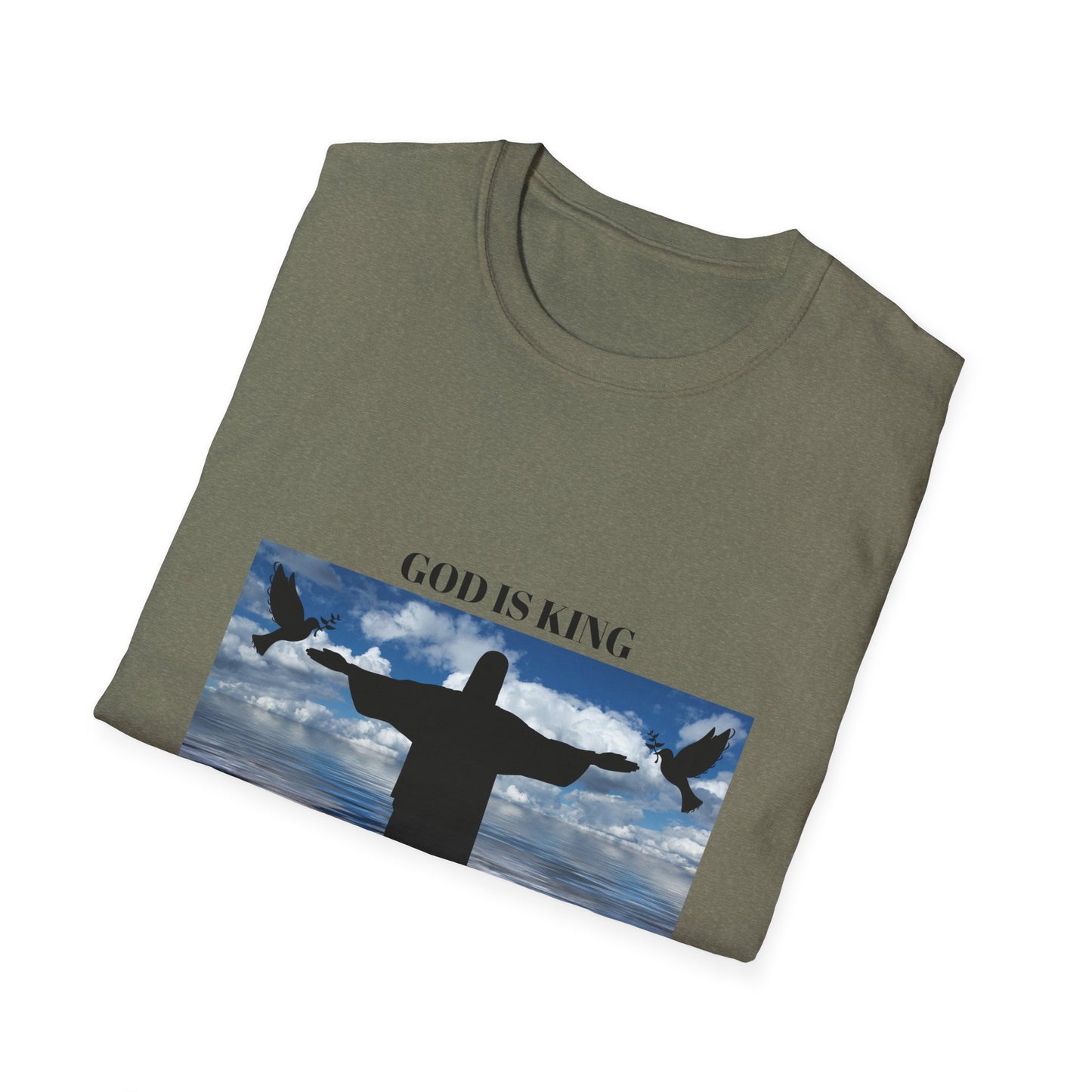 God Is King Unisex Softstyle T-Shirt | Psalm 147:5 | Faith-Inspired Apparel