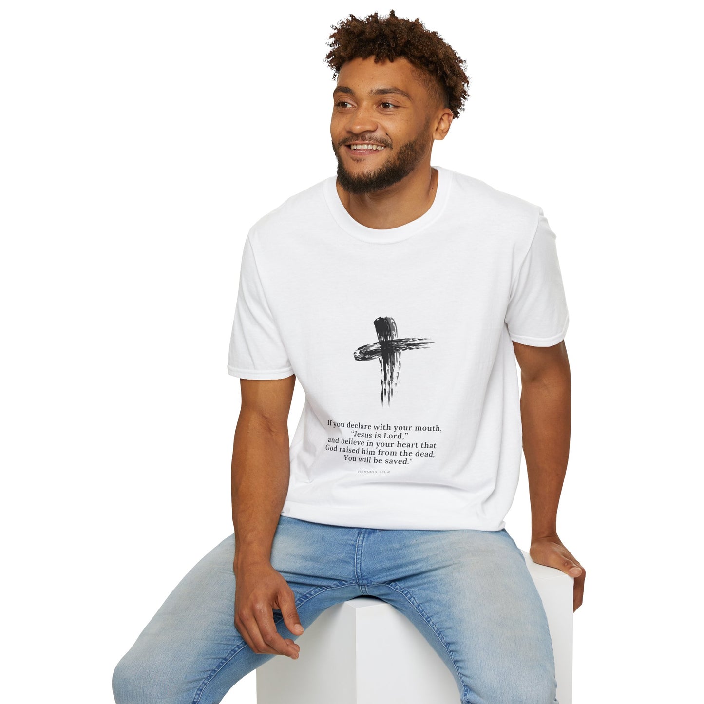 Faith-Inspired Unisex Softstyle T-Shirt with Inspirational Verse