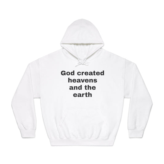 Inspirational Hooded Sweatshirt - Earth & Heavens Design, Unisex Hoodie, Religious Apparel, God Quote Sweatshirt, Gift for Believers