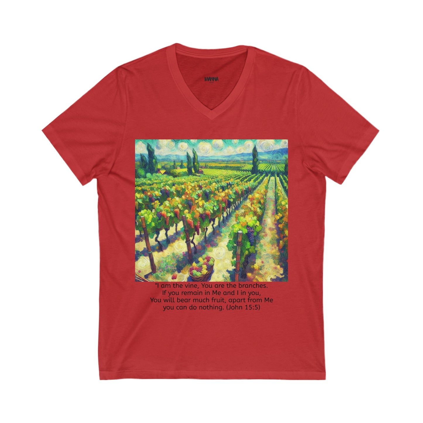 Inspirational V-Neck Tee with Bible Verse - Unisex Jersey Short Sleeve