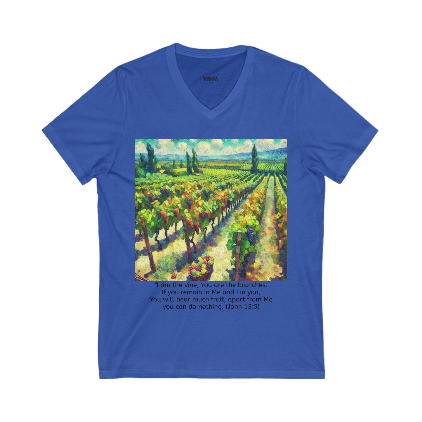 Inspirational V-Neck Tee with Bible Verse - Unisex Jersey Short Sleeve