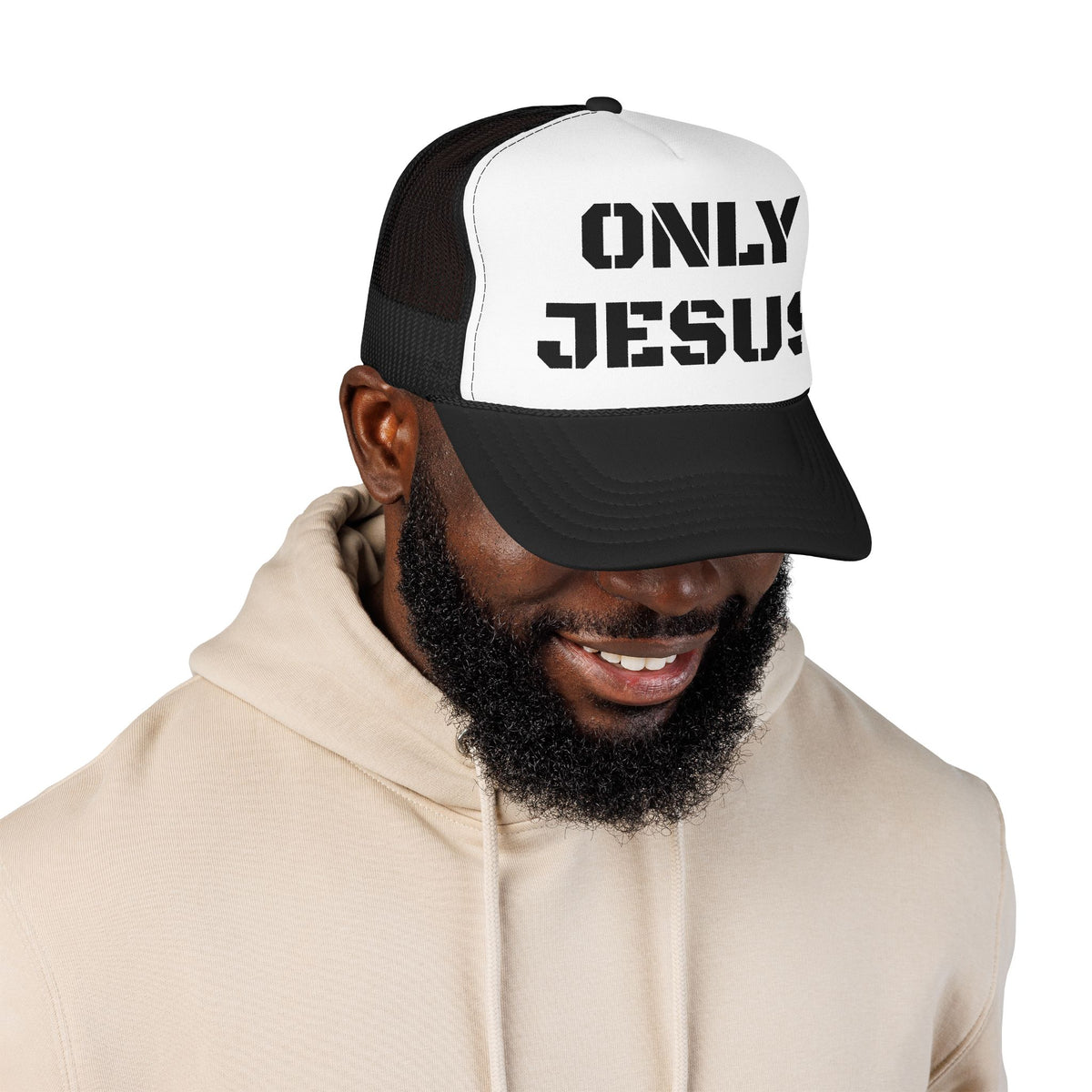 Trucker Hat — "Only Jesus" Embroidered Foam Cap