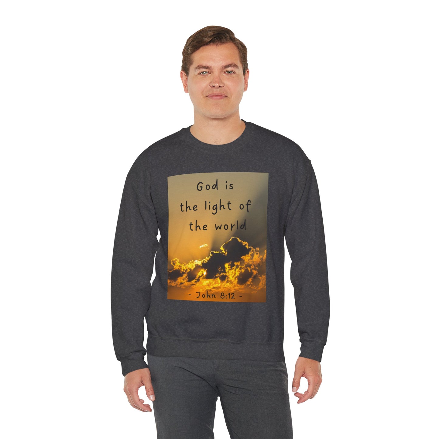 Inspirational Faith & Family Sweatshirt - 'God is the Light of the World' & 'Best Dad Ever'