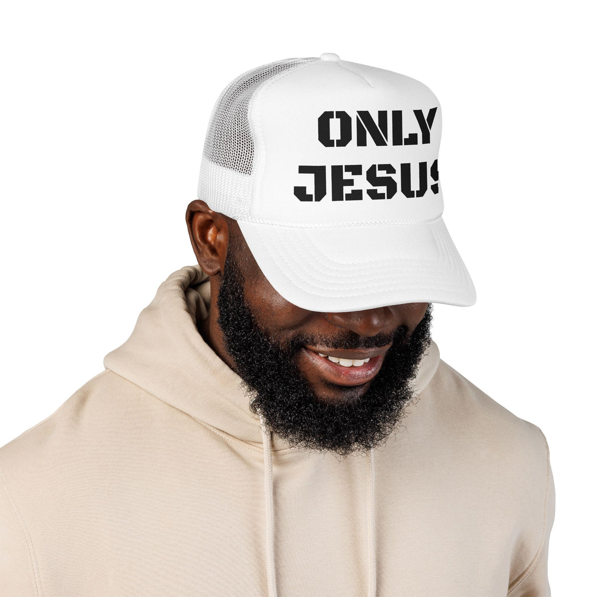 Trucker Hat — "Only Jesus" Embroidered Foam Cap