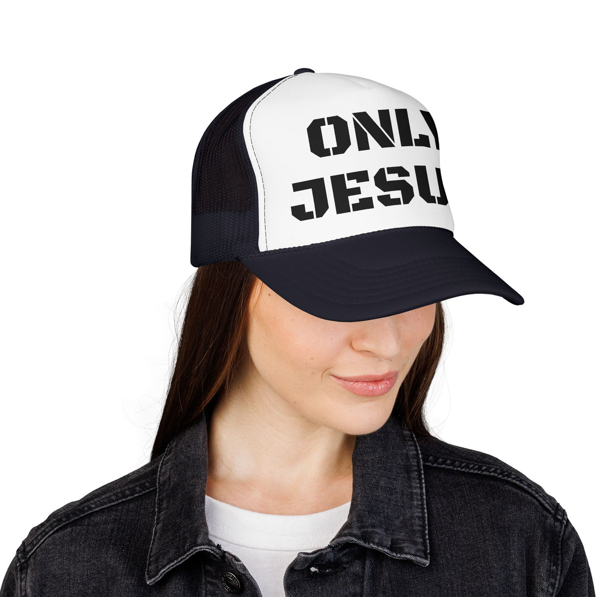 Trucker Hat — "Only Jesus" Embroidered Foam Cap