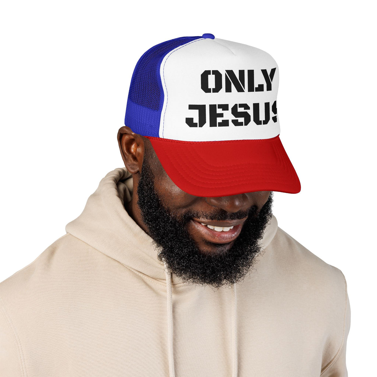 Trucker Hat — "Only Jesus" Embroidered Foam Cap