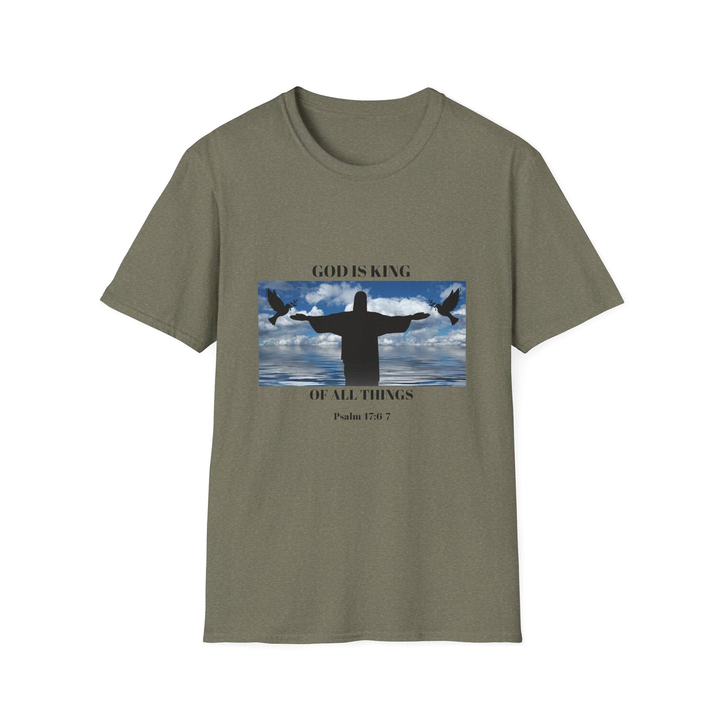 God Is King Unisex Softstyle T-Shirt | Psalm 147:5 | Faith-Inspired Apparel