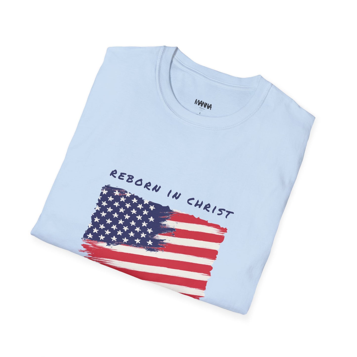 Unisex Softstyle T-Shirt - 'Reborn in Christ USA' Patriotic Graphic Tee